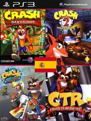 4 JUEGOS EN 1 Crash Bandicoot Mas Crash Bandicoot 2 Cortex Strikes Back Mas Crash Bandicoot 3 Warped Mas CTR Crash Team Racing PS3